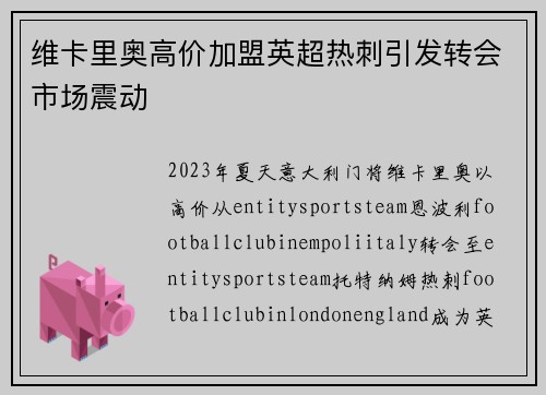 维卡里奥高价加盟英超热刺引发转会市场震动